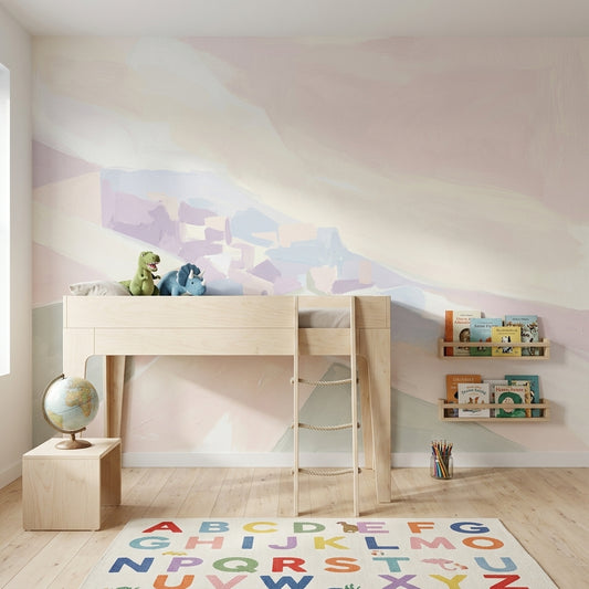 Pastel Soyut Boyama Poster Duvar Kağıdı Çocuk Odası