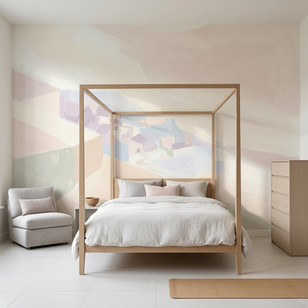 Pastel Soyut Boyama Poster Duvar Kağıdı Çocuk Odası