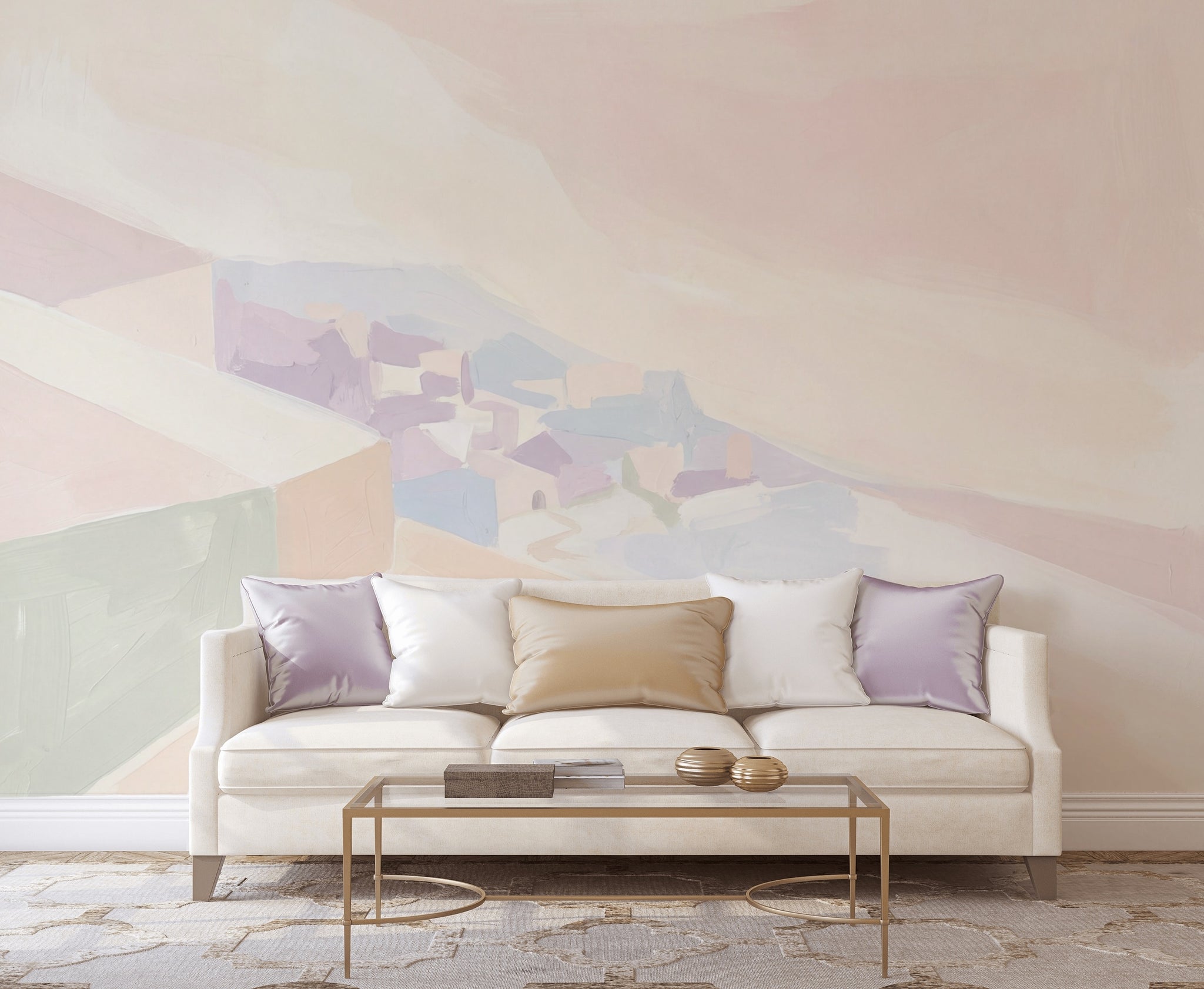 Pastel Soyut Boyama Poster Duvar Kağıdı Çocuk Odası