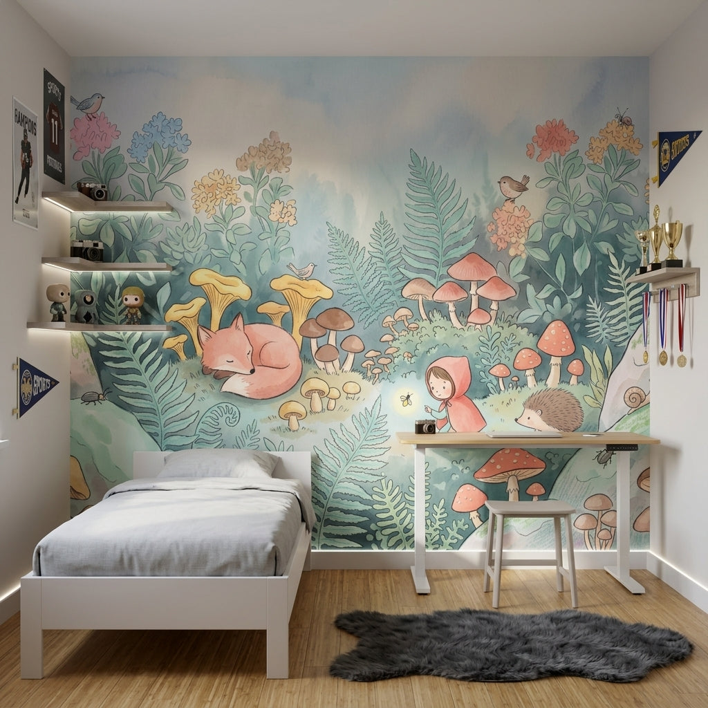 Orman Masalı Poster Duvar Kağıdı Çocuk Odası Pastel