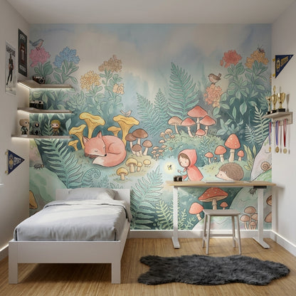 Orman Masalı Poster Duvar Kağıdı Çocuk Odası Pastel