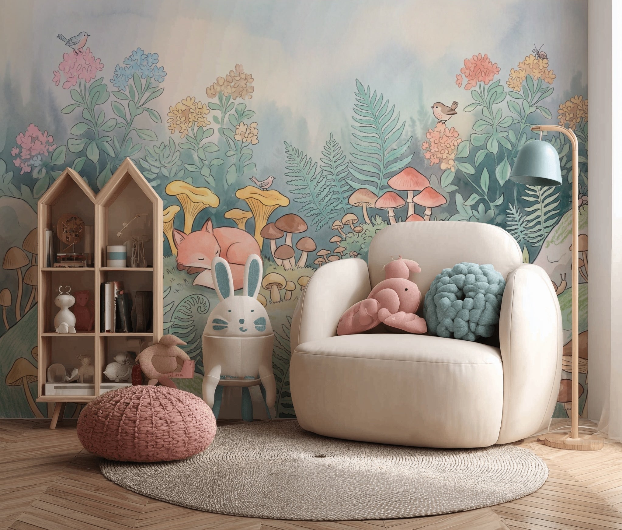 Orman Masalı Poster Duvar Kağıdı Çocuk Odası Pastel