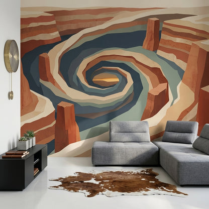 Soyut Kanyon Poster Duvar Kağıdı Turuncu Mavi Salon Dekoru