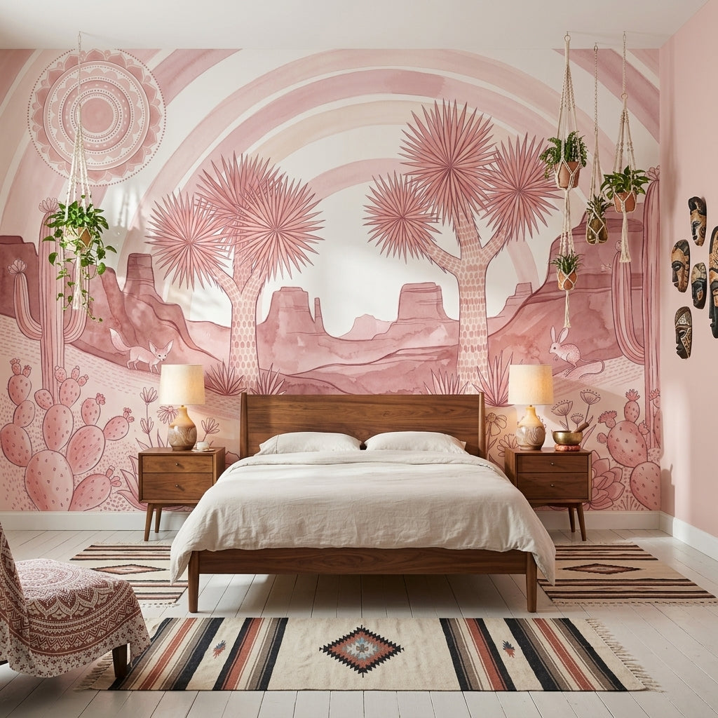 Pembe Çöl Manzaralı Poster Duvar Kağıdı Çocuk Odası