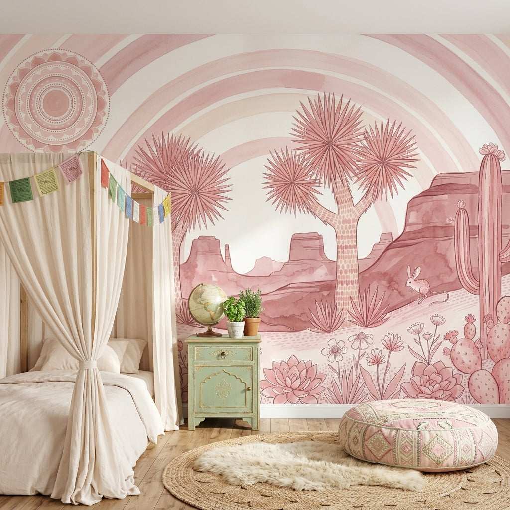 Pembe Çöl Manzaralı Poster Duvar Kağıdı Çocuk Odası