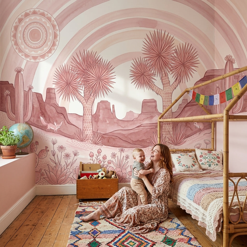 Pembe Çöl Manzaralı Poster Duvar Kağıdı Çocuk Odası