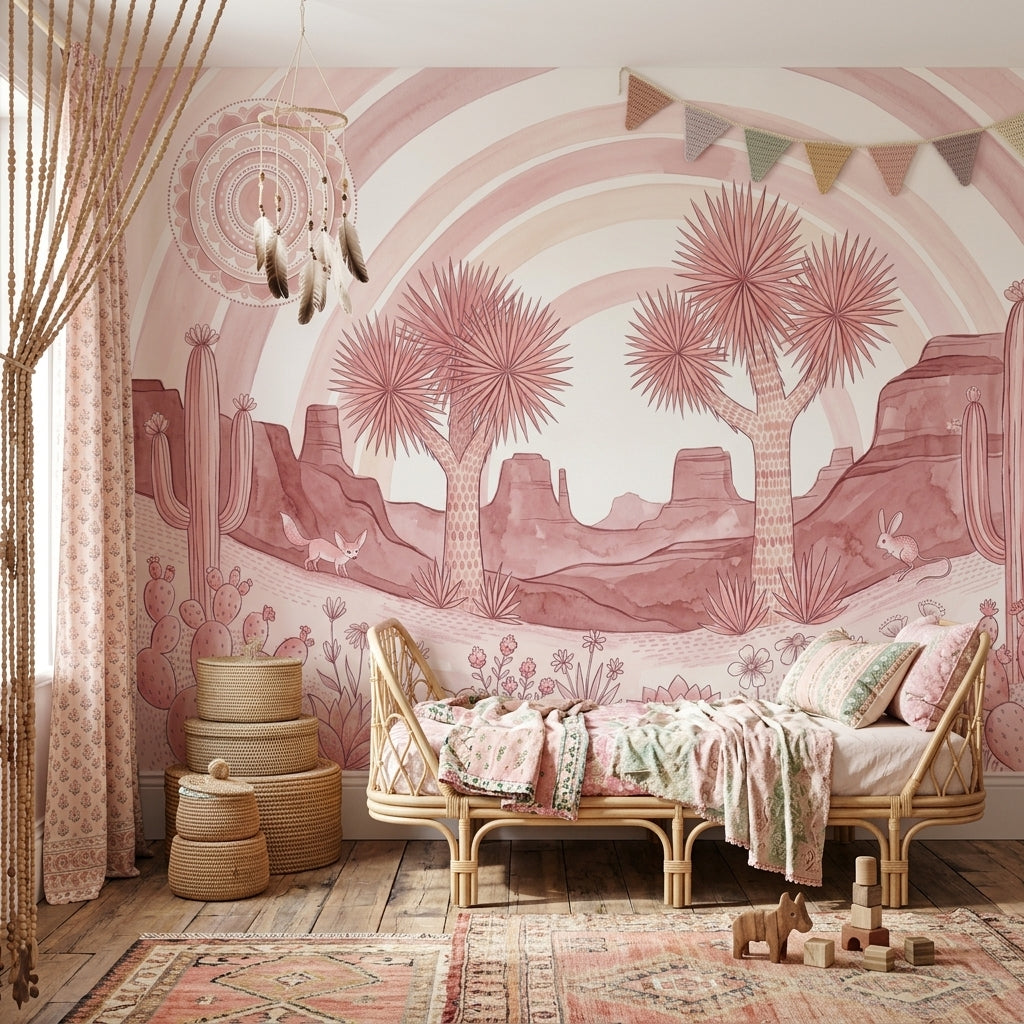 Pembe Çöl Manzaralı Poster Duvar Kağıdı Çocuk Odası