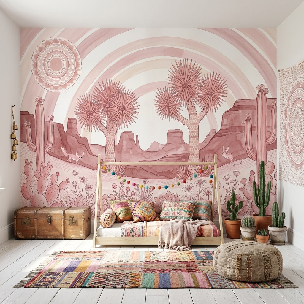 Pembe Çöl Manzaralı Poster Duvar Kağıdı Çocuk Odası