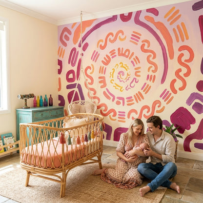 Renkli Soyut Spiral Poster Duvar Kağıdı Modern Salon Dekoru
