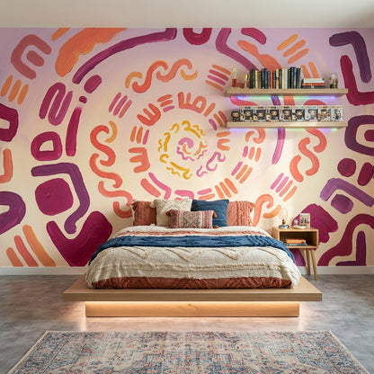 Renkli Soyut Spiral Poster Duvar Kağıdı Modern Salon Dekoru
