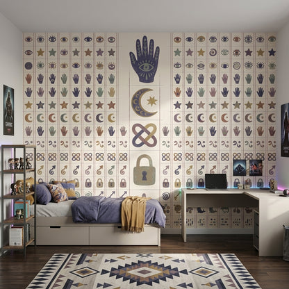 Nazar ve El Sembolü Poster Duvar Kağıdı Bohem Salon