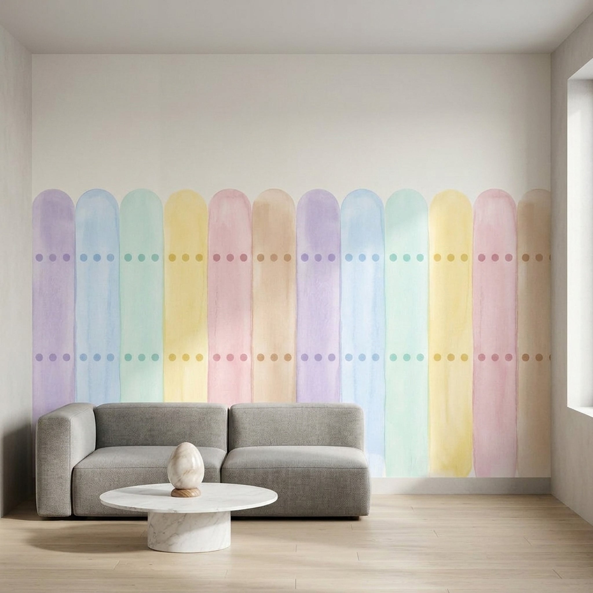 Pastel Renkli Kemer Desenli Poster Duvar Kağıdı Çocuk Odası