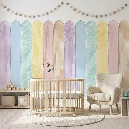 Pastel Renkli Kemer Şekilli Poster Duvar Kağıdı Çocuk Odası