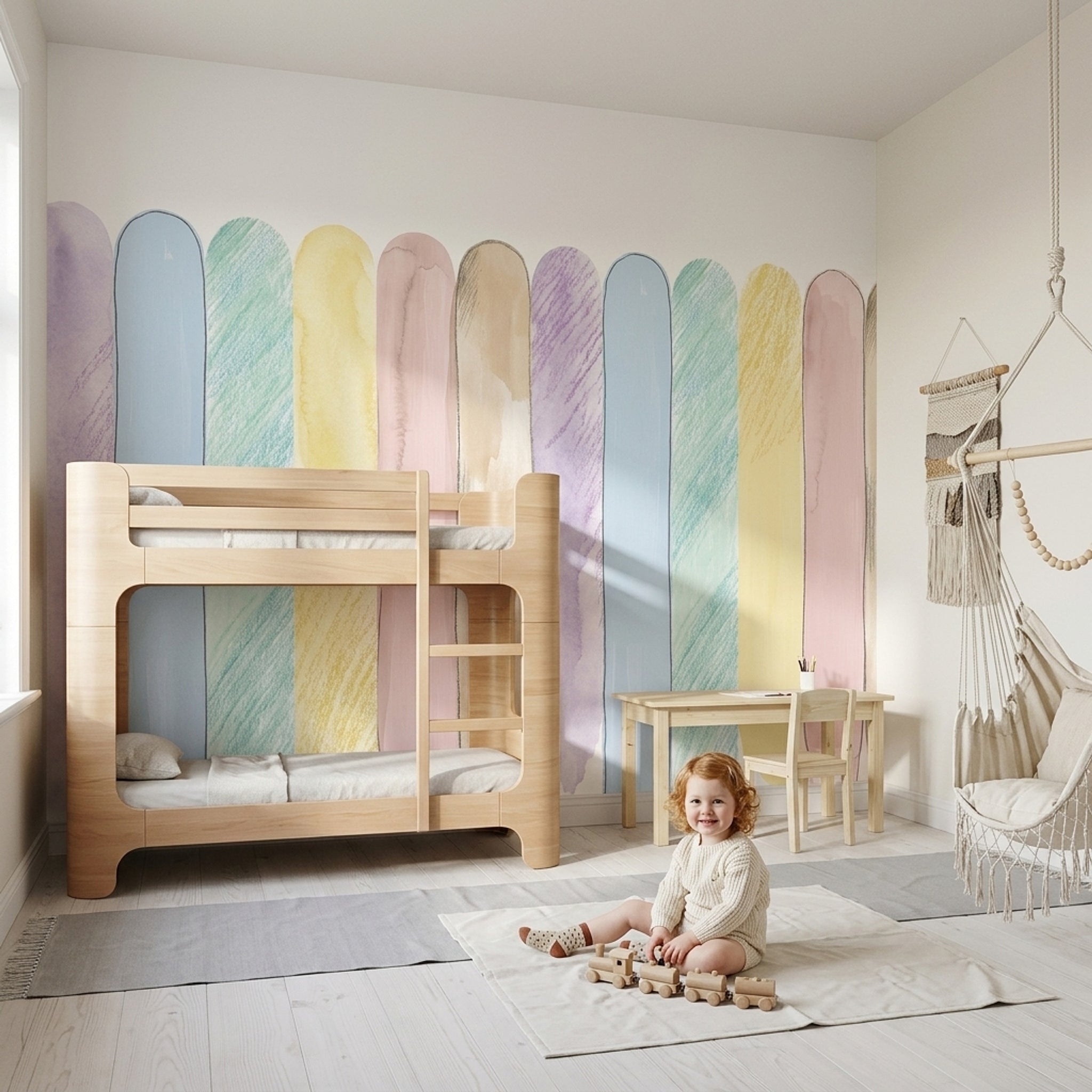 Pastel Renkli Kemer Şekilli Poster Duvar Kağıdı Çocuk Odası