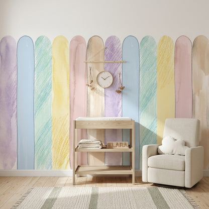 Pastel Renkli Kemer Şekilli Poster Duvar Kağıdı Çocuk Odası