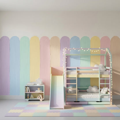 Pastel Gökkuşağı Şeritli Poster Duvar Kağıdı Çocuk Odası