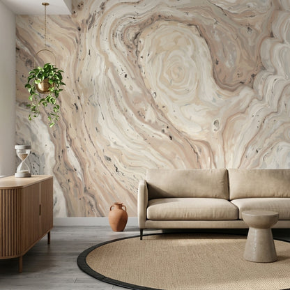 Bej Mermer Desenli Poster Duvar Kağıdı Modern Salon Duvarı