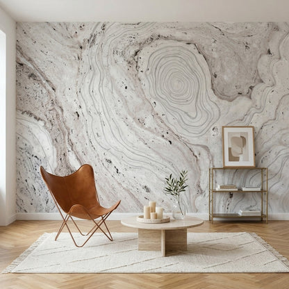 Mermer Desenli Poster Duvar Kağıdı Bej Gri Salon