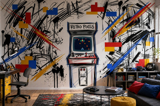 Retro Atari Oyun Makinesi Poster Duvar Kağıdı Genç Odası
