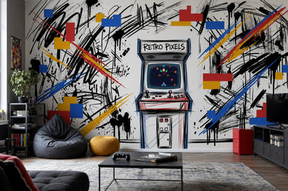Retro Atari Oyun Makinesi Poster Duvar Kağıdı Genç Odası