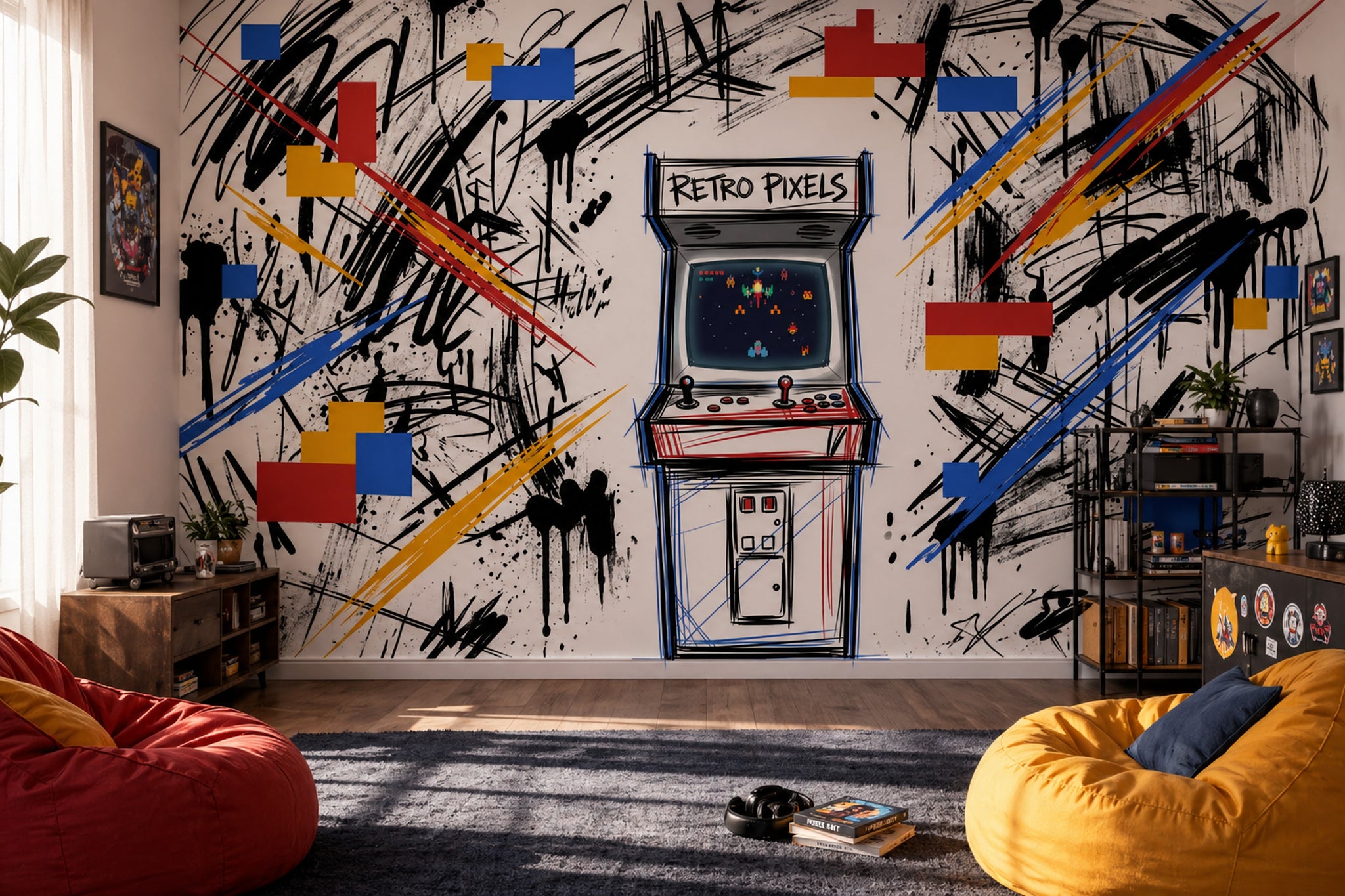 Retro Atari Oyun Makinesi Poster Duvar Kağıdı Genç Odası