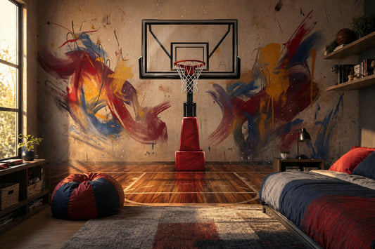 Basketbol Potalı Soyut Poster Duvar Kağıdı Genç Odası Kırmızı