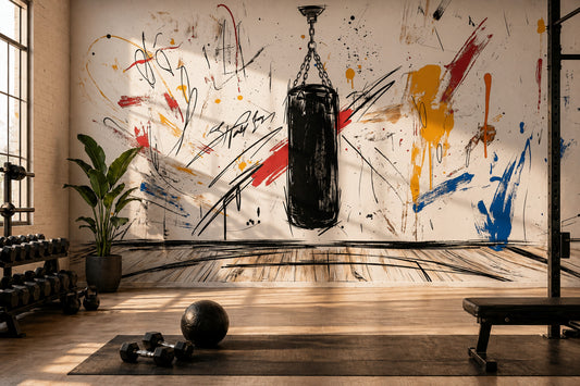 Boks Kum Torbalı Poster Duvar Kağıdı Soyut Grafiti Spor Salonu