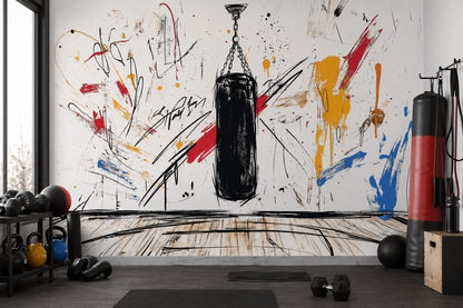 Boks Kum Torbalı Poster Duvar Kağıdı Soyut Grafiti Spor Salonu
