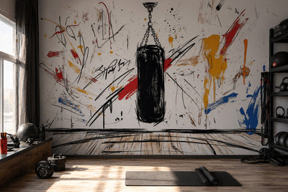 Boks Kum Torbalı Poster Duvar Kağıdı Soyut Grafiti Spor Salonu