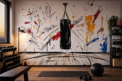 Boks Kum Torbalı Poster Duvar Kağıdı Soyut Grafiti Spor Salonu