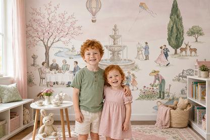 Masalsı Park Manzaralı Poster Duvar Kağıdı Pastel Çocuk Odası