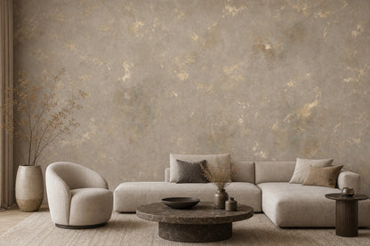 Beton Görünümlü Poster Duvar Kağıdı Bej Gri Modern Salon