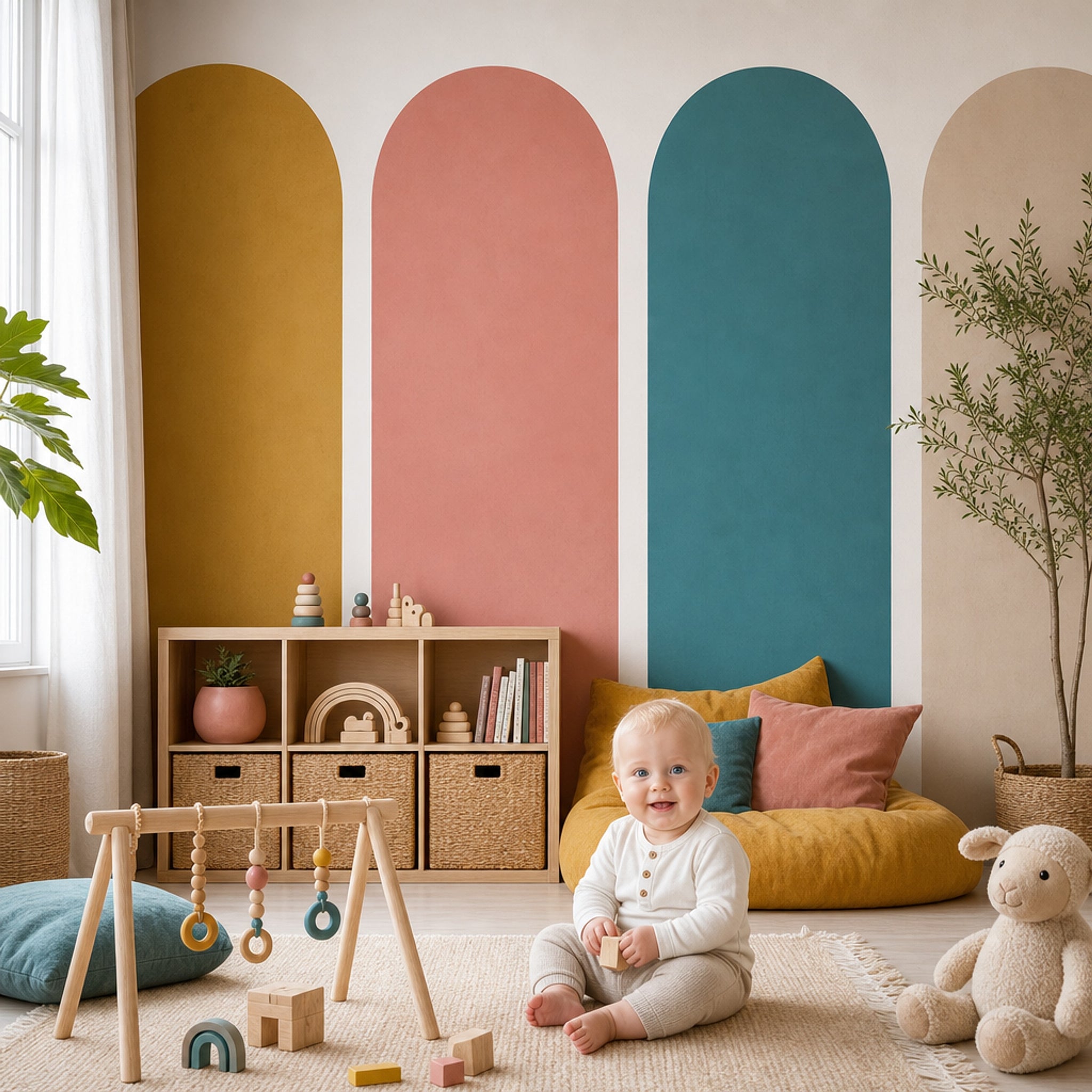 Renkli Kemer Panelli Poster Duvar Kağıdı Modern Salon