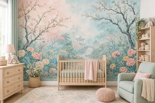 Pastel Çiçek Bahçesi Poster Duvar Kağıdı Beşik Odası Duvar