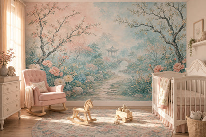 Pastel Çiçek Bahçesi Poster Duvar Kağıdı Beşik Odası Duvar