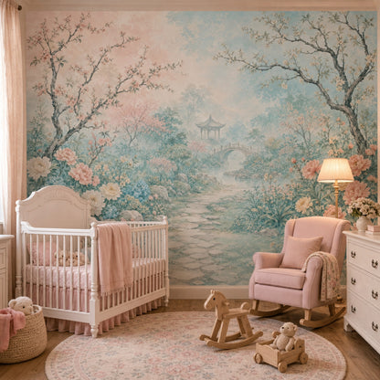 Pastel Çiçek Bahçesi Poster Duvar Kağıdı Beşik Odası Duvar