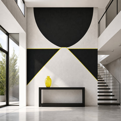 Siyah Gri Geometrik Poster Duvar Kağıdı Modern Salon Duvarı