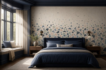 Renkli Terrazzo Desenli Poster Duvar Kağıdı Modern Yatak Odası