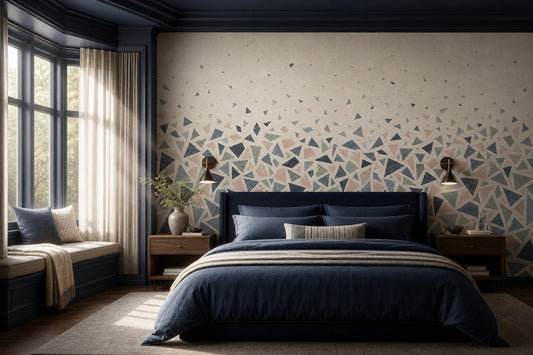 Renkli Terrazzo Desenli Poster Duvar Kağıdı Modern Yatak Odası