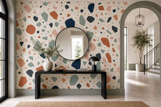 Terrazzo Desenli Poster Duvar Kağıdı Renkli Modern Salon