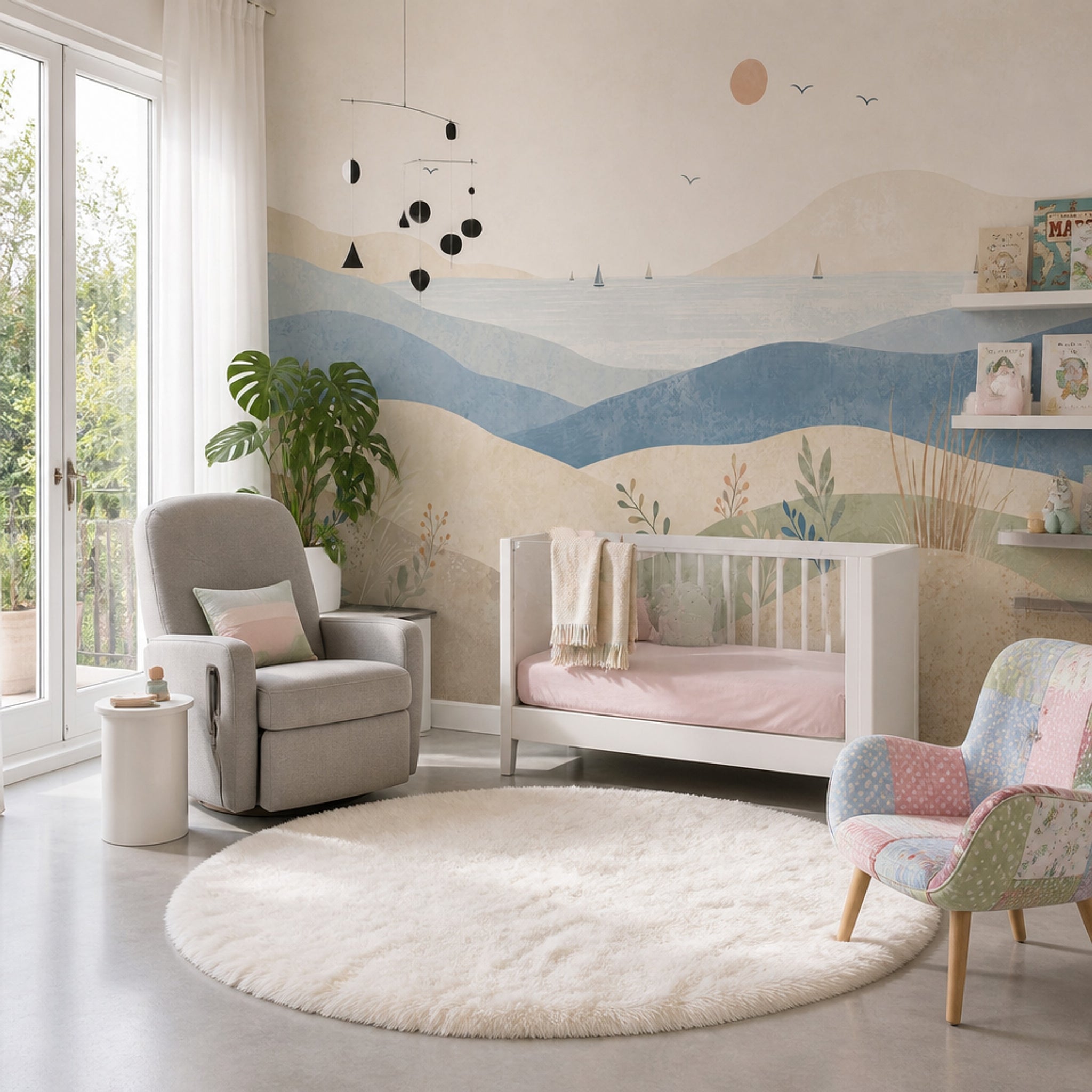 Pastel Deniz Manzaralı Poster Duvar Kağıdı Bebek Odası