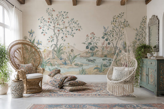 Botanik Bahçe Poster Duvar Kağıdı Su Yeşili Salon