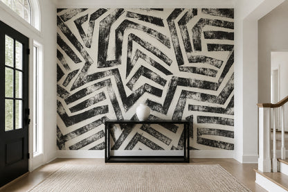 Siyah Beyaz Geometrik Poster Duvar Kağıdı Modern Genç Odası