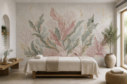 Deniz Yosunu Desenli Poster Duvar Kağıdı Pastel Salon