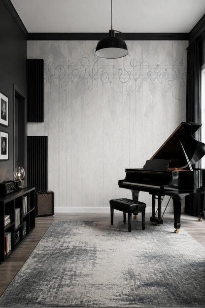 Soyut Çizgili Poster Duvar Kağıdı Açık Gri Modern Salon