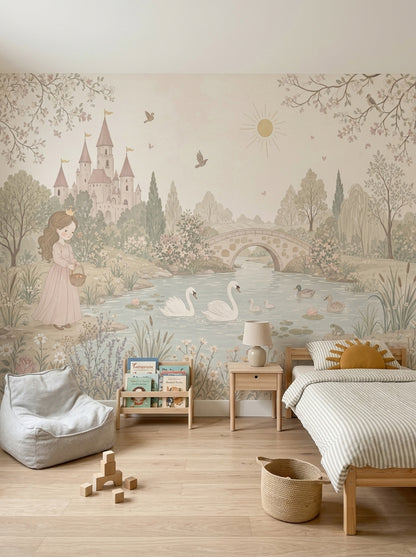 Masal Şatosu Poster Duvar Kağıdı Pastel Çocuk Odası