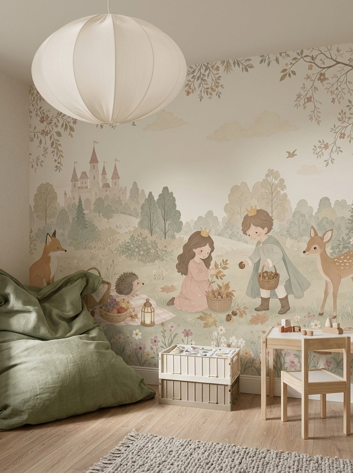 Masal Ormanı Poster Duvar Kağıdı Çocuk Odası Pastel