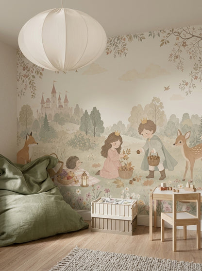 Masal Ormanı Poster Duvar Kağıdı Çocuk Odası Pastel