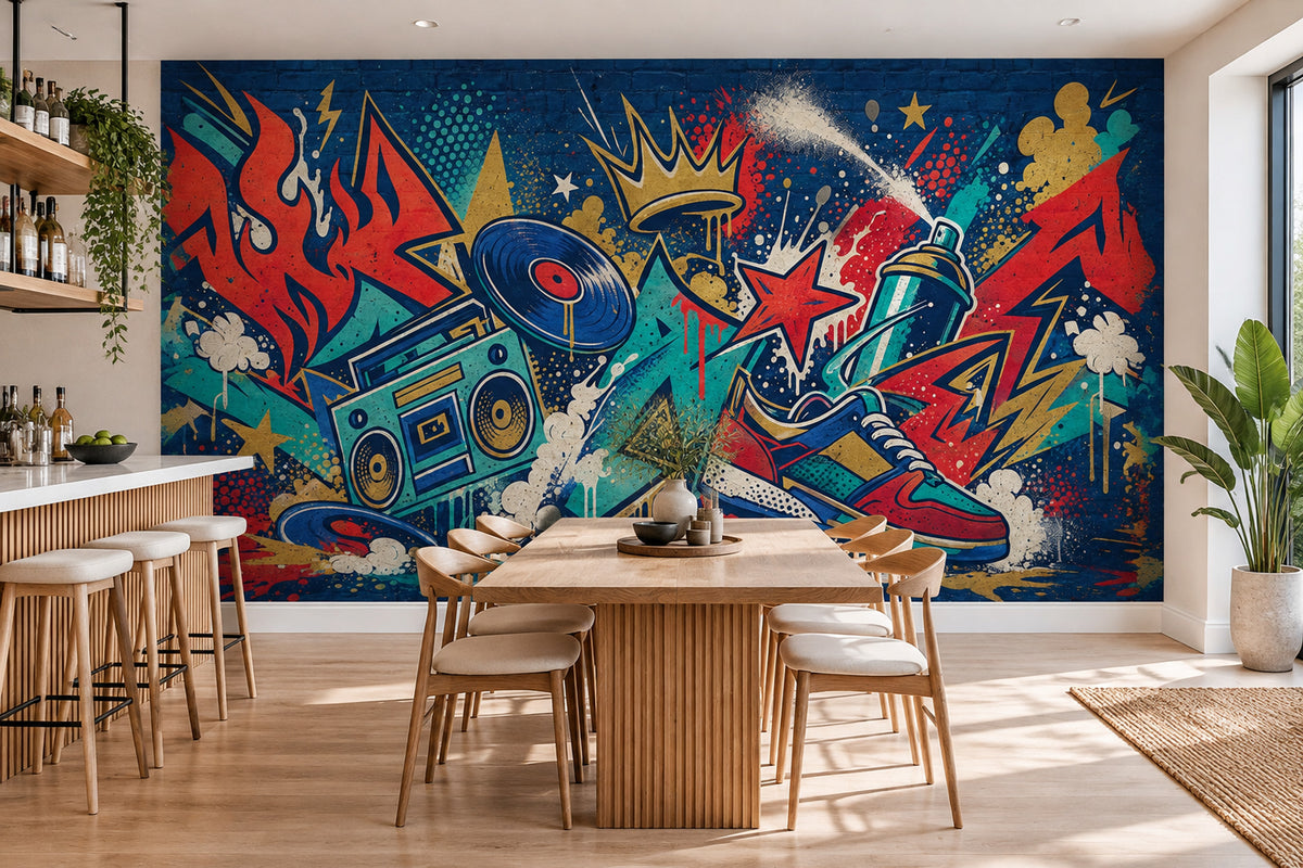 Grafiti Sokak Sanatı Poster Duvar Kağıdı Renkli Genç Odası