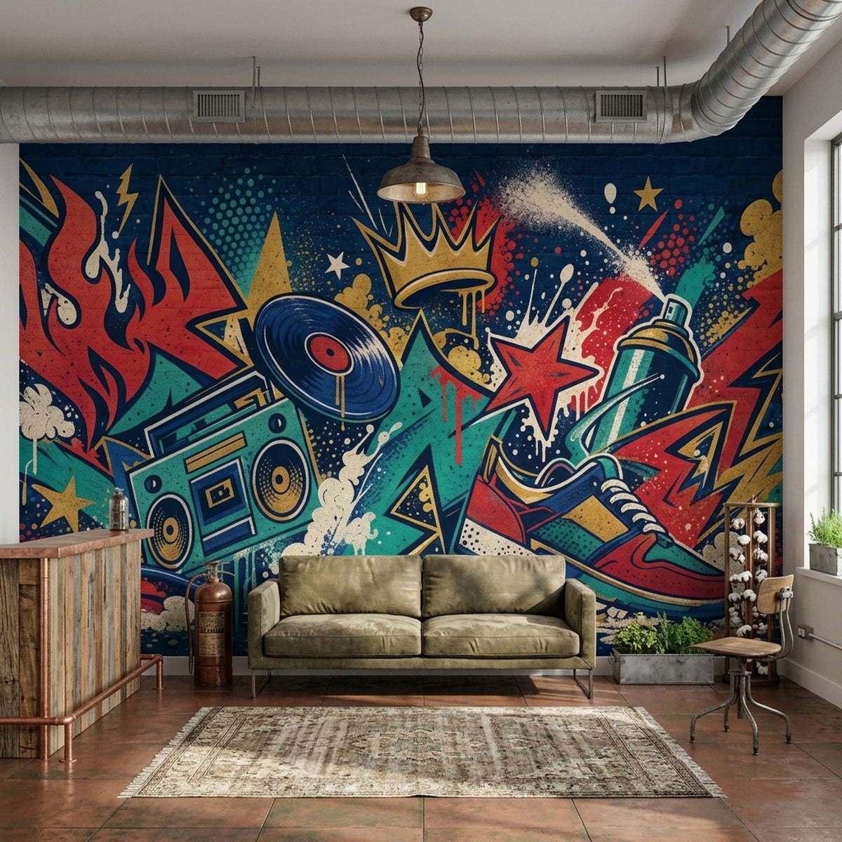 Grafiti Sokak Sanatı Poster Duvar Kağıdı Renkli Genç Odası